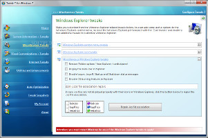 Showing the Windows Explorer tweaks in Tweak-7